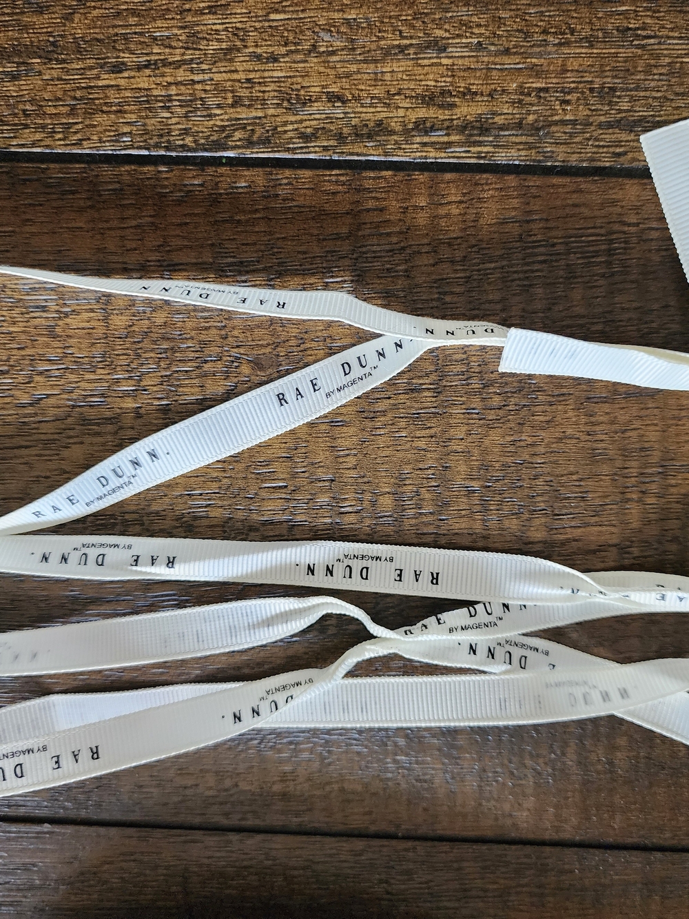 Rae Dunn White Logo Ribbon